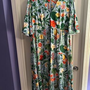 Tuckernuck Tropical Floral Maxi Dress - Blue, Green, Red, Yellow